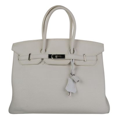 Birkin 35, &pound;7,200, Handbags, White, Leather, Front view